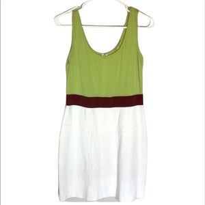 2/$15 Gianni Bini- Green & White Colorblock Sleeveless Mini Dress Size Small